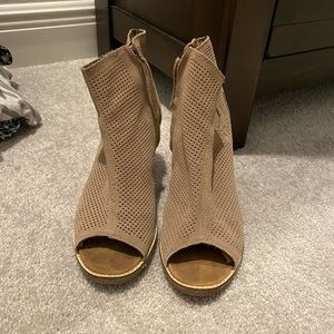 Toms Peep Toe Heeled Booties